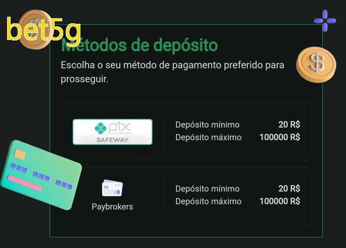 O cassino bet5gbet oferece uma grande variedade de métodos de pagamento